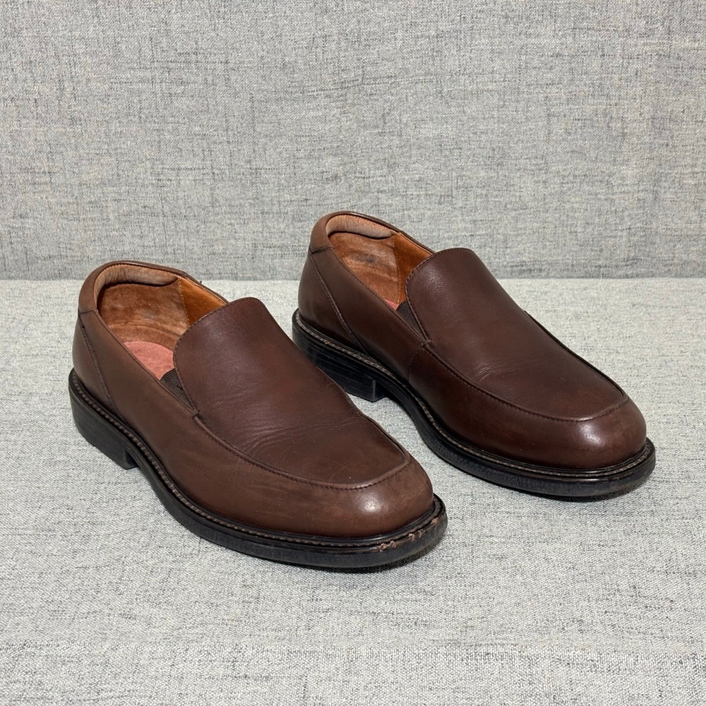 Florsheim Men Dress Shoe 9.5W Brown Leather Loafers Slip On No Insole